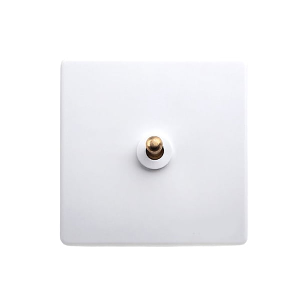 Seitruly Interruptor de pared, palanca de enchufe, Control de palanca, mejora blanca, Panel de luz de latón antiguo para el hogar, conector de suministro Electrónica miscelánea Blanco uno