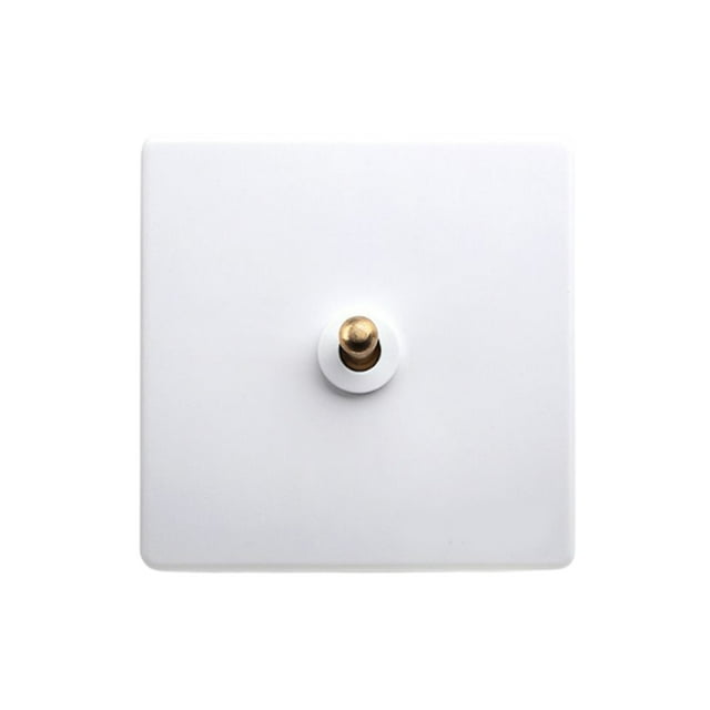 Methold Interruptor de palanca de enchufe de pared, Control de palanca, blanco antiguo, latón para el hogar, Panel de luz, accesorios, convertidor de Electrónica miscelánea Blanco uno