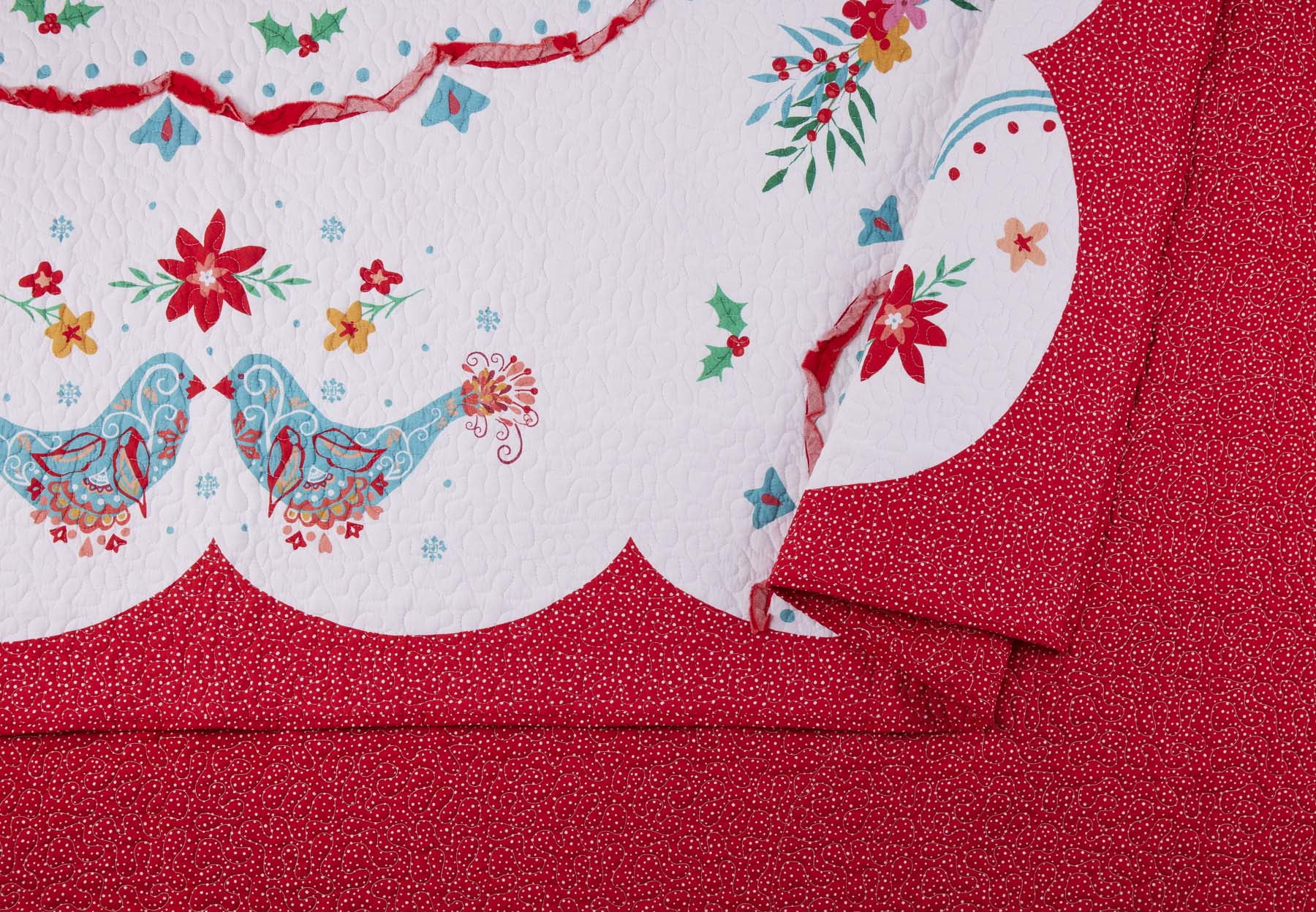 The Pioneer Woman Holiday Multi Cotton Maizie Bird 3-Piece Quilt Set, Full/Queen