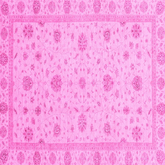 Ahgly Company Indoor Square Oriental Pink Traditional Area Rugs, 8' Square
