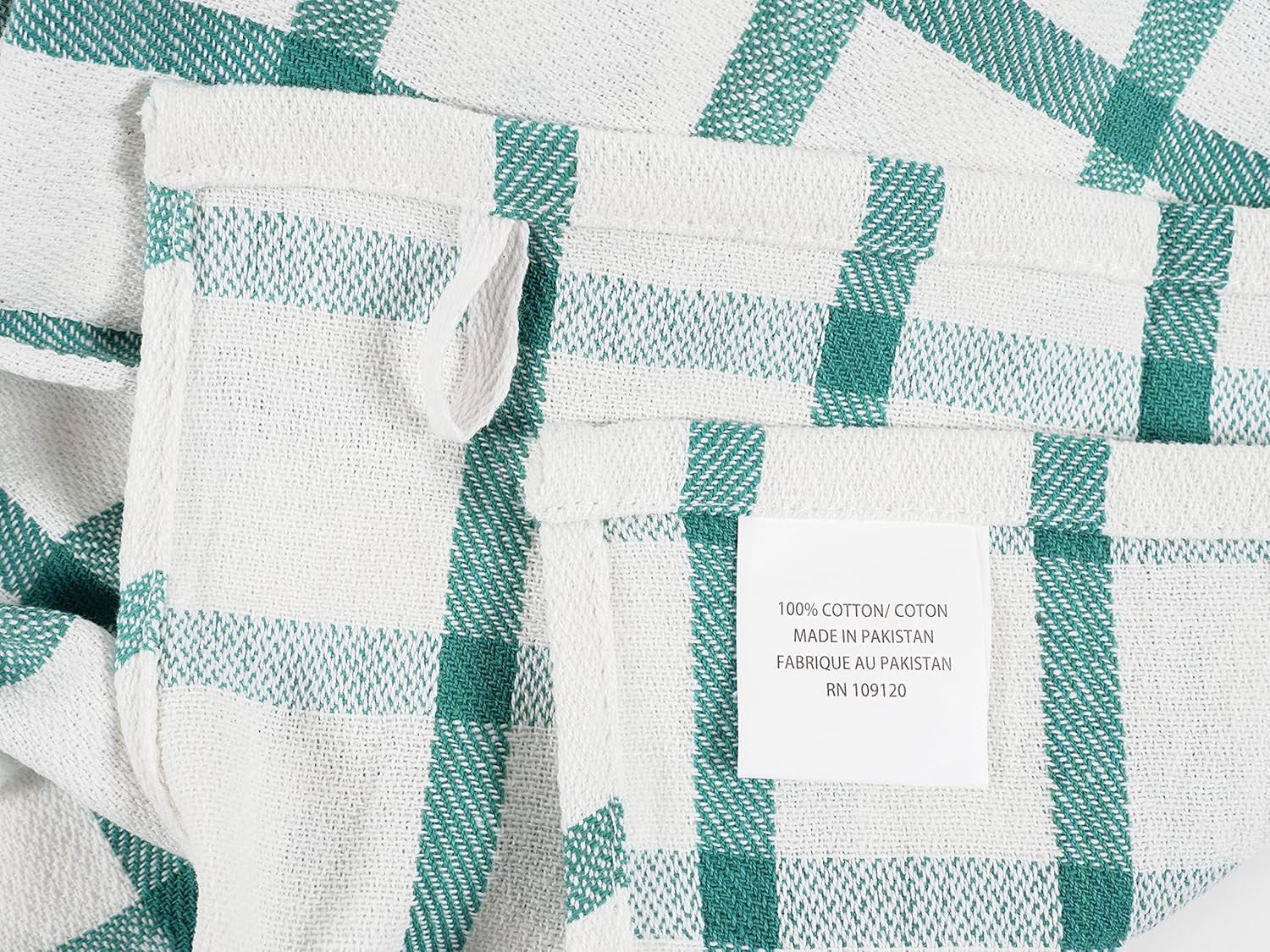KAF Home Assorted Cotton Kitchen Towels Set, Flat Dish Towels, 18” x 28”, Teal, 10 Pack