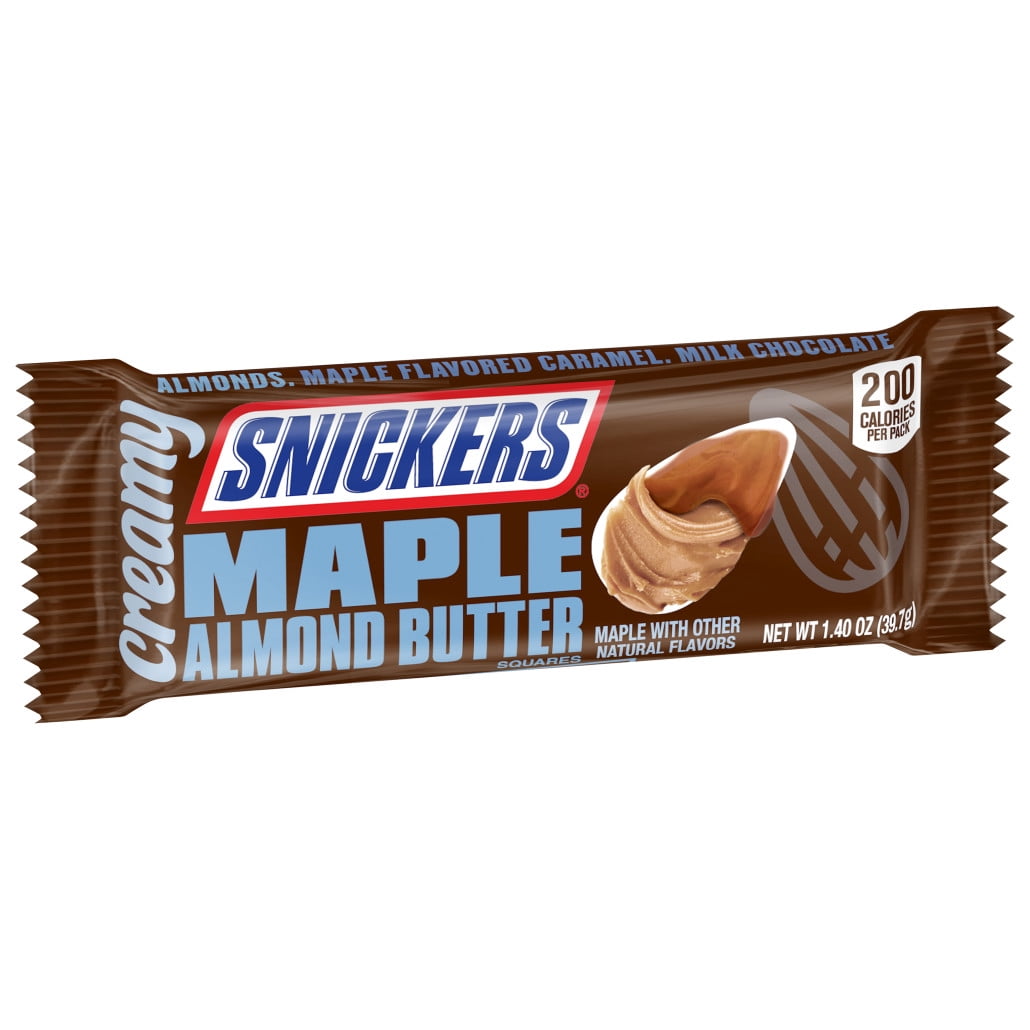 Creamy Snickers Maple Almond Butter Square Candy Bars Single Size 1 4 Oz Walmart Com Walmart Com