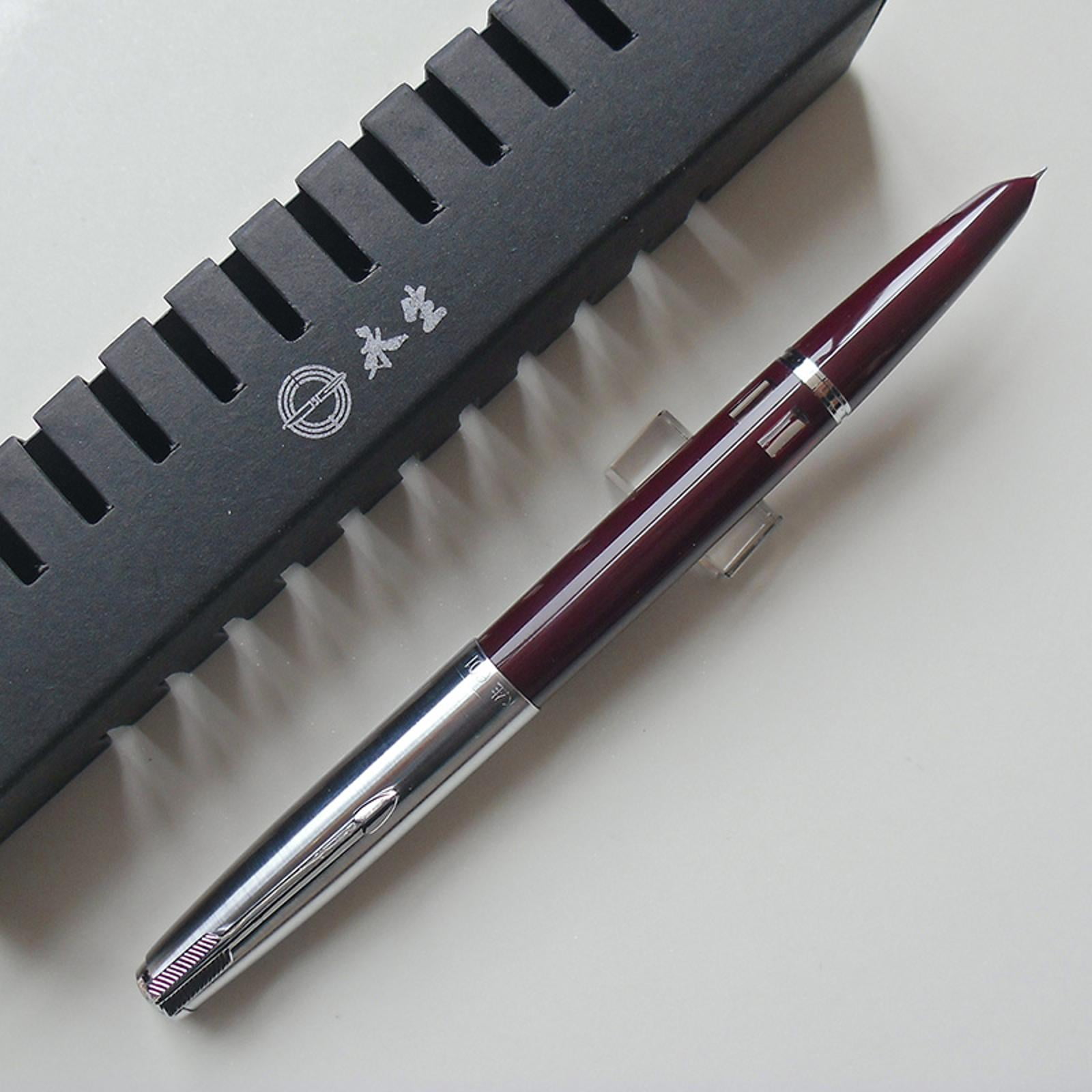 Fountain Pen Iridium F Nib 0.5mm, Resin Body Steel Cap Stylish for Everyday Writing Office