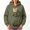 thumbnail image 2 of UOCUFY Pet Pouch Hoodie for Women Cat Dog Carrier Hoodies Carrying Pet Pocket Army Green,Size M, 2 of 9