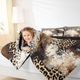 thumbnail image 3 of Homewish Brown Leopard Print Twin Comforter Sets,Abstract Artwork Bedding Set,Black Reversible,2pcs,1 Comforter and 1 Pillowcase, 3 of 7