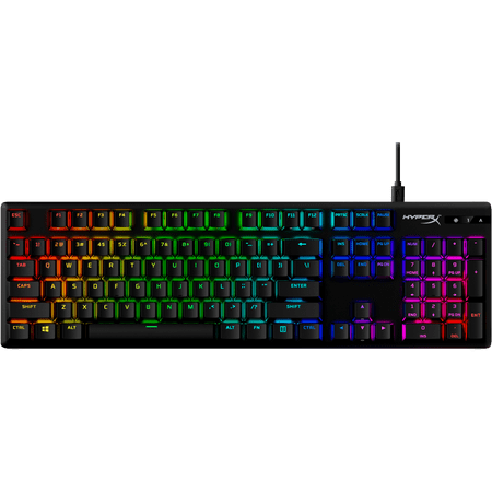 HyperX - Alloy Origins PBT Wired Mechanical Red Linear Switch Gaming Keyboard with RGB Back Lighting - Black