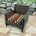 thumbnail image 3 of Jordan Manufacturing 22.5" x 22.5" Covert Sonoma Multicolor Stripe Square Outdoor Deep Seat Cushion with Ties and Welt, 3 of 14