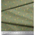thumbnail image 3 of Soimoi Moss Georgette Fabric Dot & Parrot Bird Print Fabric by The Yard 42 Inch Wide, 3 of 3