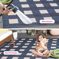 thumbnail image 3 of SAFAVIEH Courtyard Caitriona Checkered Indoor/Outdoor Area Rug, Blue/Beige, 5'3" x 7'6", 3 of 14