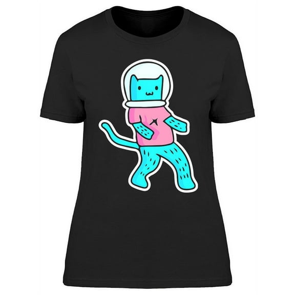 Cat With Astronaut Helmet T-Shirt Women -Image by Shutterstock, Female 3X-Large