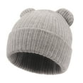 thumbnail image 4 of Splozh Newborn Boy Winter Beanies Baby Fall and Winter Hats Boys and Girls Baby Bear Knitted Hats Grey,3-36 Months, 4 of 8