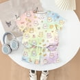 thumbnail image 4 of Girls' Clothing Sets Summer Outfits Size 10-12 2 Piece Outfits Cute Funny Animal Print Clothing Sets Casual Short Sleeve T Shirts Top and Shorts Athletic Lounge Set Multicolor 5-6 Years, 4 of 7