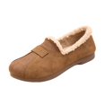 thumbnail image 3 of EKVAHL Flat Shoes for Women Dressy Casual Soft-Soled Versatile Round-Toe Splicing Plush Flats Round Toe Flat Shoes, 3 of 5