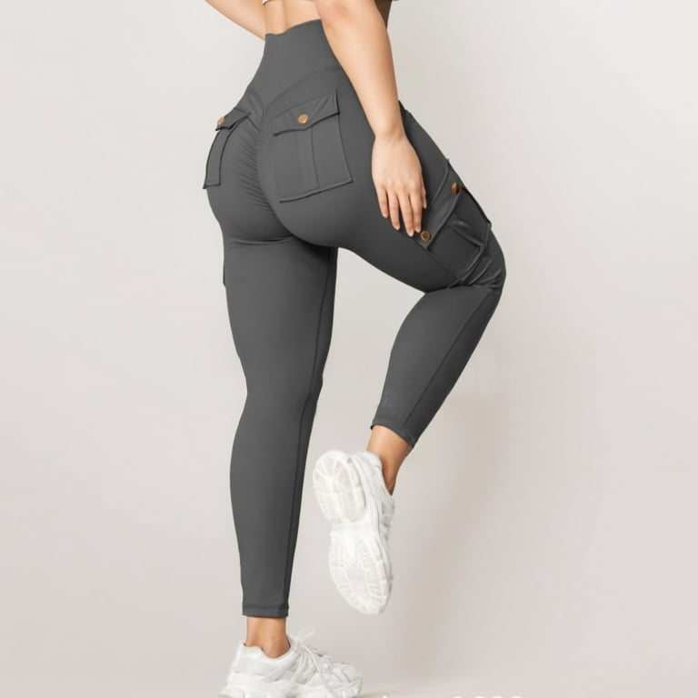 YYDGH Womens Scrunch Butt Leggings with Pockets High Waist Cargo Pants Work Pants  Gym Workout Leggings XL 