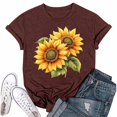 thumbnail image 2 of NAMTYQX Tshirts Shirts for Women Boxy Fit Plus Size Graphic Scoop Neck Mit Muster Cool Short Sleeve Lightweight Casual Short Sleeve Tops for Women Deep Red Size M, 2 of 4
