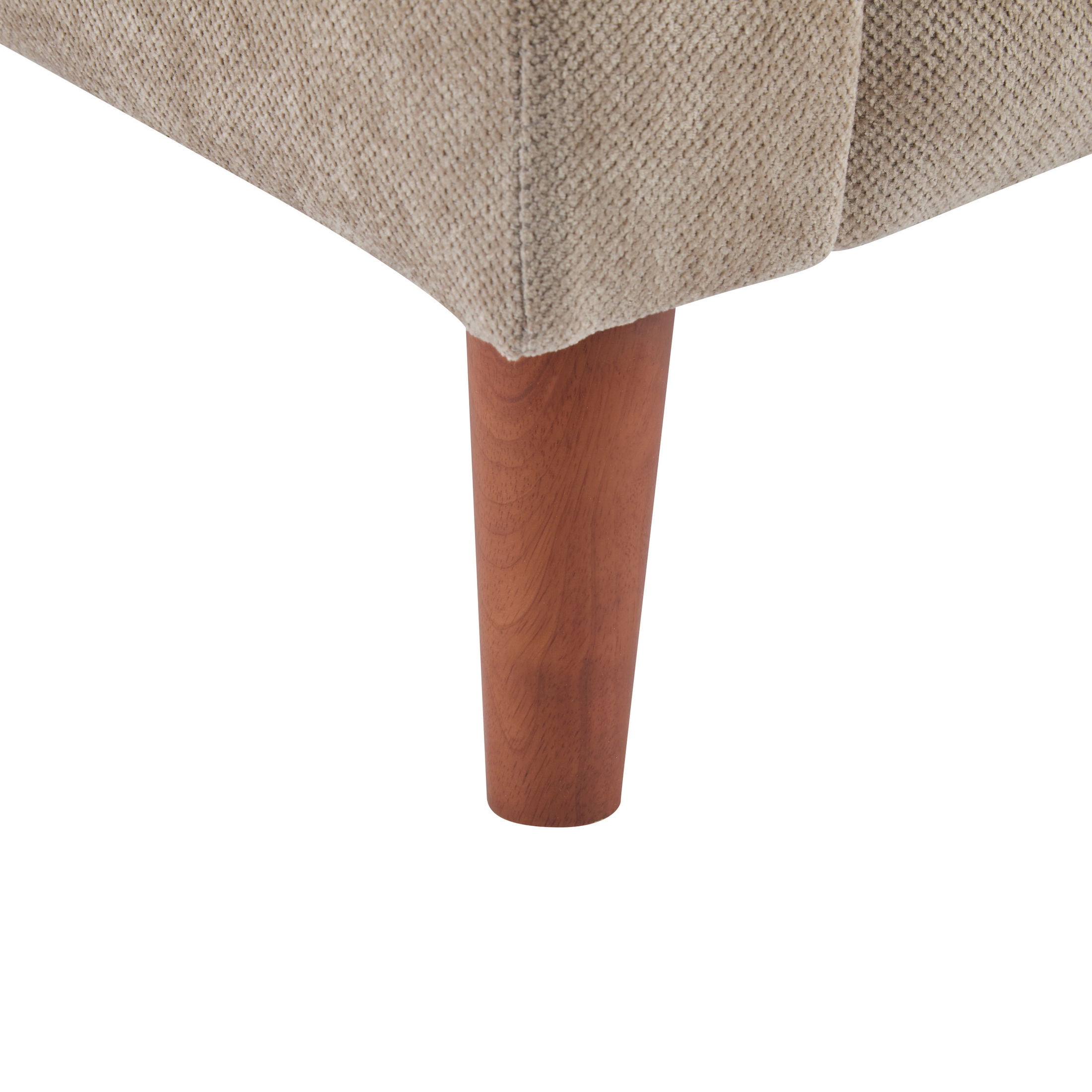 Christopher Knight Home Mid-Century Modern Armchair, Tufted Chenille Upholstery & Rubberwood Legs, Light Brown, Set of 2