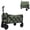 Army Green + Steel, variant on YINGYUE Expandable Dual-Layer Utility Wagon 100% Extra Space 225 LBS Heavy Duty Foldable Grocery Cart with 360 ° All-Terrain Wheels for Camping Shopping Gardening Fishing Sports Brown
