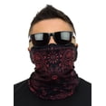thumbnail image 3 of Multi Functional Tube Bandana | Classic Paisley Bandana Pattern - Black/Red Paisley CA4225, 3 of 4