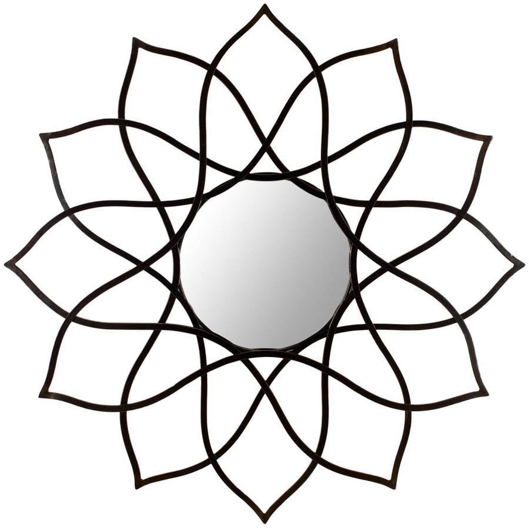 SAFAVIEH 11.5" Round Flower Power Mirror, Coffee Bronze