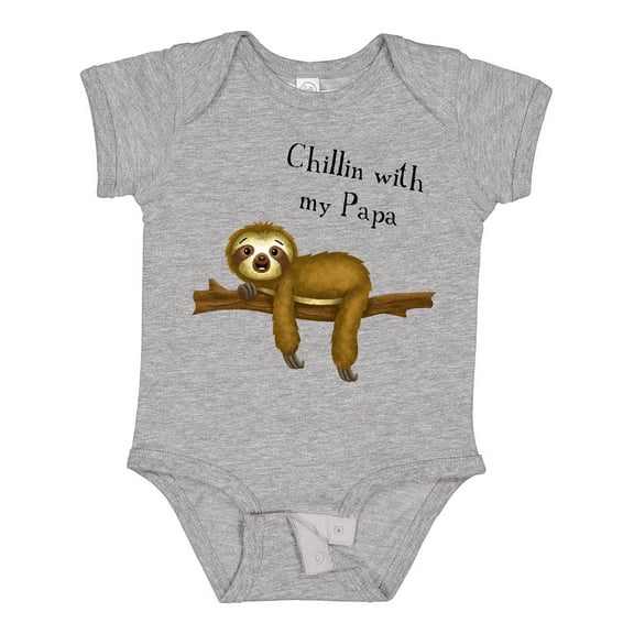 Inktastic Chillin with Papa Sloth Cute Boys Baby Bodysuit