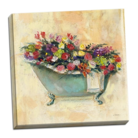 Gango Home Decor Contemporary Bathtub Bouquet I by Carol Rowan (Ready to Hang); One 16x16in Hand-Stretched Canvas