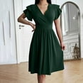 thumbnail image 6 of Inleife Womens Summer Dresses Women's Casual Fashion V-Neck Short Sleeve Solid Dress, 6 of 7