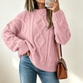thumbnail image 2 of Njagoc3 Oversized Sweaters for Women Crewneck Cable Knit Drop Shoulder Jumper Soft Warm Long Sleeve Loose Fit Casual Fall Top, 2 of 6