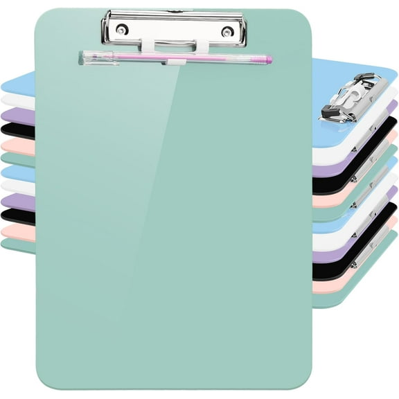 1 PCS A4 Clipboards,Plastic Clipboard with Pen Holder,Clip Boards 8.5x11 with Low Profile Clip,Cute Hanging Clipboard for School Office Supplies Clipboards(No pen included)