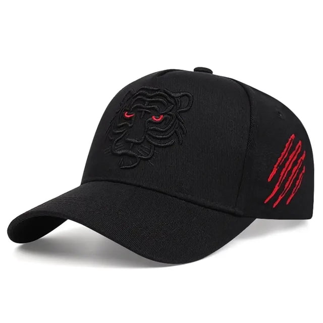 Knite Gorra Negra Tigre Béisbol Poliéster Hip Hop Hombre Unisex Ajustable