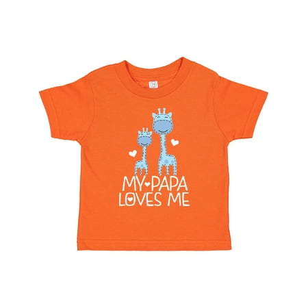 

Inktastic Papa Loves Me Boys Giraffe Grandson Gift Toddler Boy Girl T-Shirt
