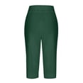 thumbnail image 5 of TANGQIOP Women'S Causal Pants Clothes Knit 3/4 Length Slim Elasticized High Waisted Drawstring Pocket Athletic Solid Color Capris Dark Green XXL, 5 of 6