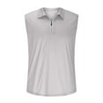 thumbnail image 4 of BADHUB Summer Tank Tops for Men Sleeveless Lapel 1/4 Zip Golf Tennis Workout Muscle Shirts Gray M, 4 of 6