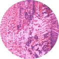 thumbnail image 1 of Ahgly Company Indoor Round Abstract Pink Modern Area Rugs, 6' Round, 1 of 4
