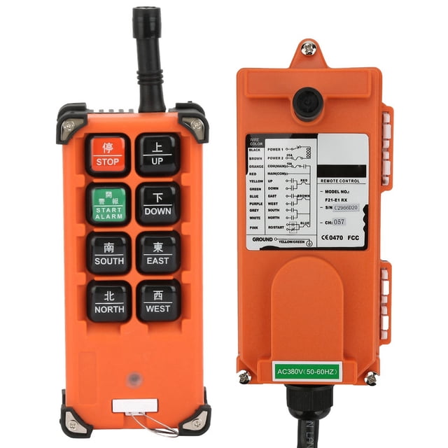 Hoist Control, Ip65 Durable Electric Wireless Hoist Remote Control, For Two Mechanism Inching Hoist Industrial Control Standby 1 Button 380V