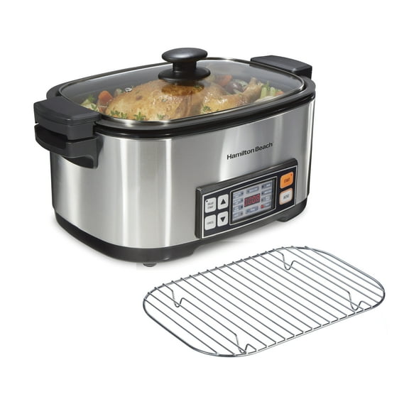 Hamilton Beach 6 qt Silver Stainless Steel Programmable Multi-Cooker