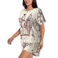 thumbnail image 2 of Rateoe Cowboys Riding Horses Pattern Women's Short-Sleeved Pajama Set - 2 Piece Soft and Lightweight Sleepwear Set-X-Large, 2 of 7