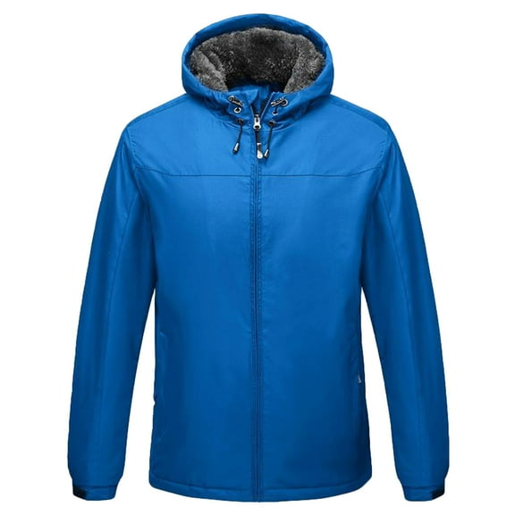 APEXFWDT Men's Mountain Waterproof Ski Snow Jacket Winter Windproof Rain Jacket with Hood Hiking Fishing Travel Fleece Jacket Parka