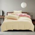 thumbnail image 4 of Xaoshaoyi Queen Comforter Set 4Pcs Light Beige Bedding Comforter Sets Full Washable Cotton Solid Color Bed Sheet Duvet Cover And Pillowcases(Yellow), 4 of 9