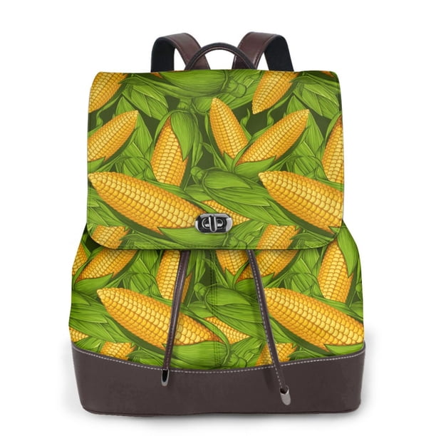 Balery Fresh Corn 1 Mochila de Cuero para Mujeres, Gran Capacidad, Bolsa de Viaje Multifuncional, Mochila de Cuero y Bolsa de Hombro para Mujeres