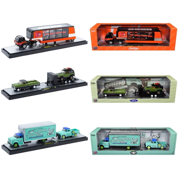 Auto Haulers Set of 3 Trucks Release 91 Limited Edition to 8000 pieces Worldwide 1/64 Diecast Model Cars by M2 Machines