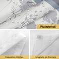 thumbnail image 4 of No Hook Shower Curtains with Snap-in Liner Set, Blue Brown Stripes Waterproof Hotel Style Bathroom Shower Curtain, Abstract Geometric Spring Flowers Country Mesh Top Bath Curtains 60''x72'', 4 of 9