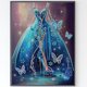 thumbnail image 3 of (XD107) Vestido Novia Azul Diamante Parcial Serie Abstracta Resina Forma Especial 30*40CM, 3 of 9
