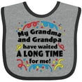thumbnail image 3 of Inktastic My Grandma and Grandpa Have Waited a Long Time for Me Boys or Girls Baby Bib, 3 of 4