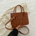 thumbnail image 7 of Fashionable Minimalist Women’s Shoulder Bag - Sleek Small Square Crossbody Handbag, Stylish Messenger Bag with Wallet Function, Durable Fabric Purse for Use, Work/Casual Outings, 8.5*6.3in, Brown, 7 of 7