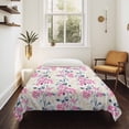 thumbnail image 4 of Pink Floral Small Tapestry for Bedroom Wall Hanging Tapestry, Spring Rustic Botanical Flowers Herbs Ceiling Backdrop Tapestries Poster Blanket Wall Decor for Teens Room Living Room Dorm 23" x 28", 4 of 8