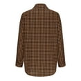 thumbnail image 6 of Womens Plaid Shacket Jacket Soft Button Down Shirt Roll Up Long Sleeve Shirt Blouses Preppy Clothes for Teen Girls, 6 of 7