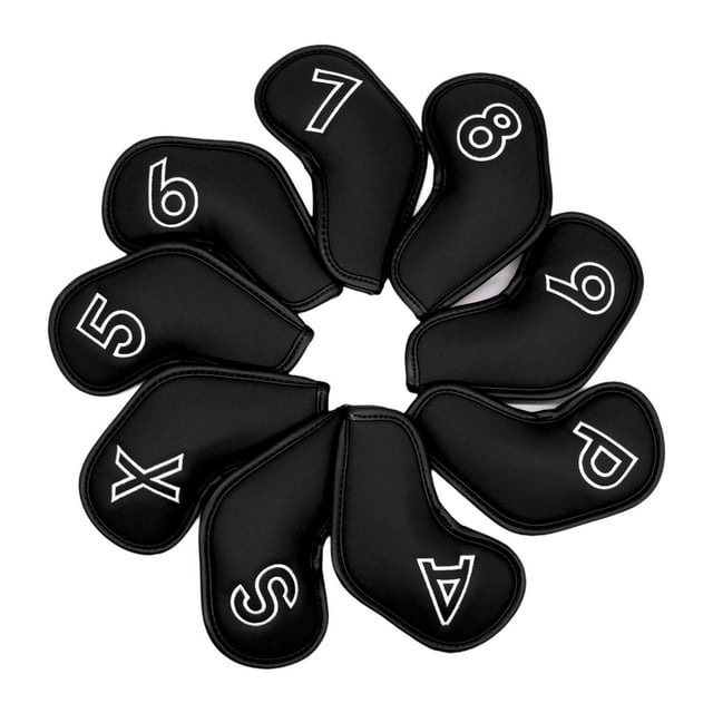 9 piezas Golf Club Head cubos Anti Scratch Golf Supplies Accesorios premium Negro