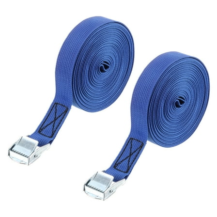 Uxcell 1" x 26 ft Lashing Straps, 2 Pcs Tie Down Strap Cam Buckle Adjustable Ratchet Straps 551 lbs for Cargo Trucks Motorcycle, Blue