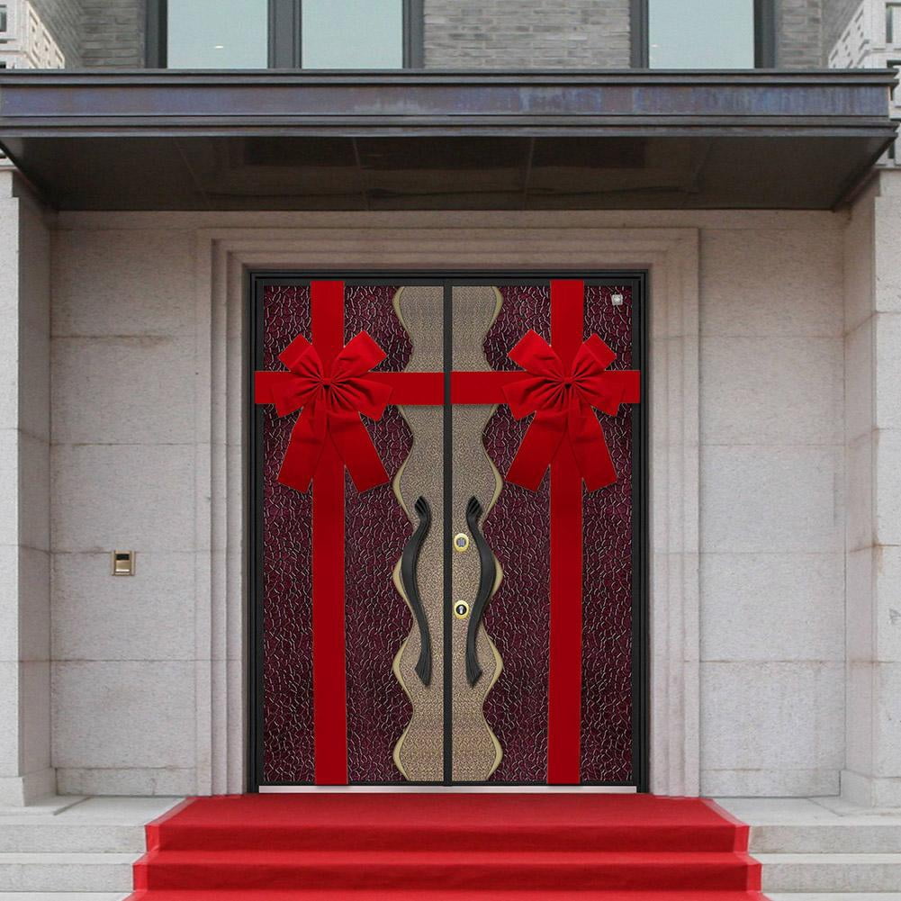 Clerance! Christmas Cabinet Door Ribbon Big Red Bow Large Door Lace Christmas Tree Bow