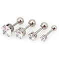 thumbnail image 4 of 1 Pair Titanium Steel Prong Cartilage Piercing Ear Studs Earrings Ear Jewelry, 4 of 5